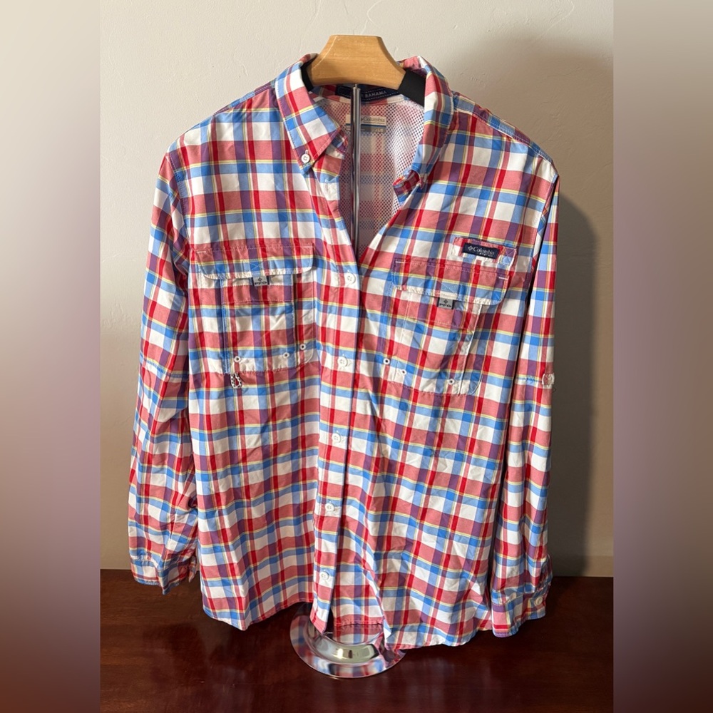 Columbia Sportswear PFG Super Bahama Button Down Shirt L